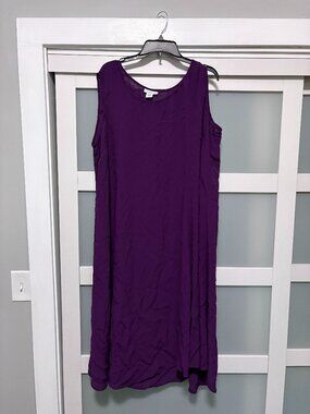 Womens Avenue Purple Rayon Sleeveless Flowy Long Summer Dress sz 18/20